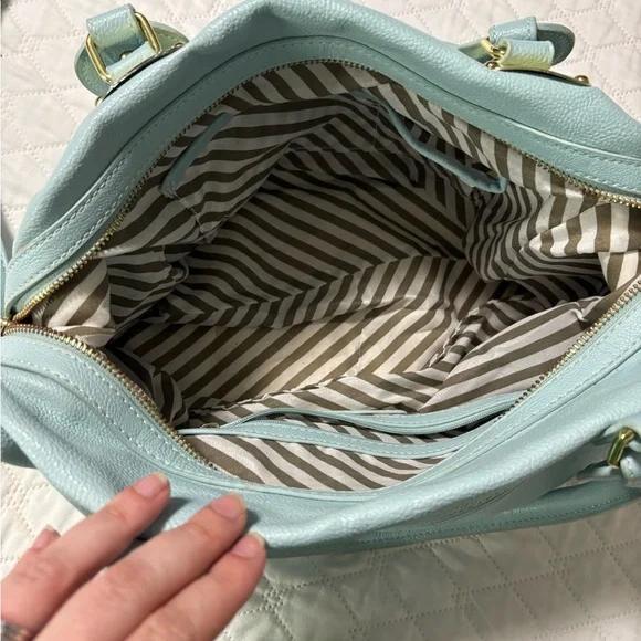 Steve Madden Light Blue/Mint Shoulder Bag Purse with Gold Hardware - Picture 14 of 16